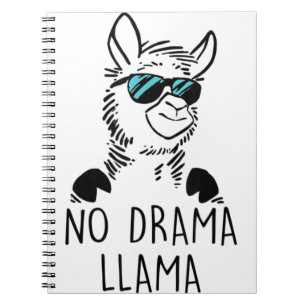 No Drama Llama Funny Lama Shirt Notizblock