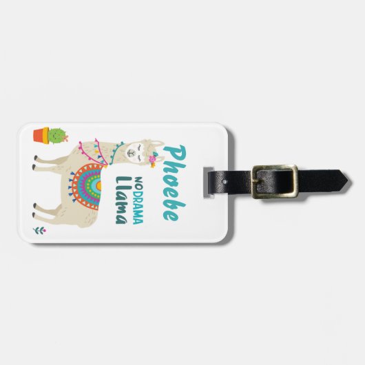 No Drama Llama Gepäckanhänger (Vorderseite horizontal)