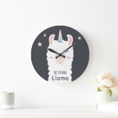 No Drama Llama Große Wanduhr (Zuhause)