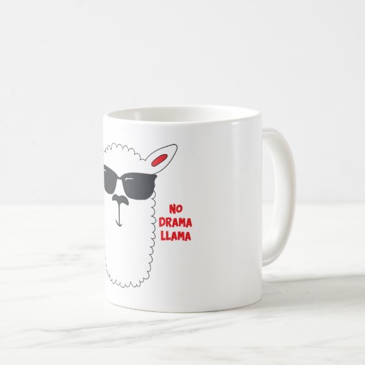 No Drama Llama Kaffeetasse (VorderseiteRechts)
