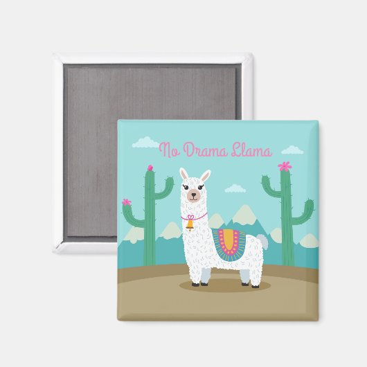No Drama Llama Magnet (Vorderseite/Rückseite)