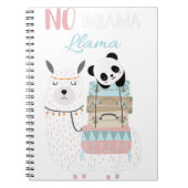 No Drama Llama Niedlich Panda Reiten Llama Alpaca Notizblock (Vorderseite)