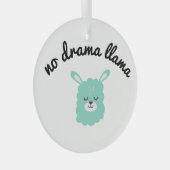 No Drama Llama Ornament Aus Glas (Vorderseite Rechts)