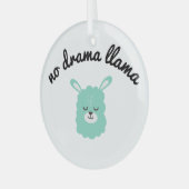 No Drama Llama Ornament Aus Glas (Vorderseite links)