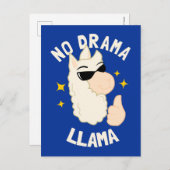 No Drama Llama Postkarte (Vorne/Hinten)
