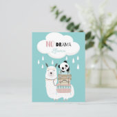 No Drama Llama Postkarte (Stehend Vorderseite)