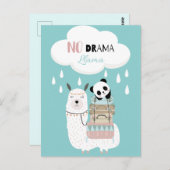 No Drama Llama Postkarte (Vorne/Hinten)