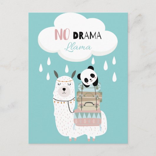 No Drama Llama Postkarte (Vorderseite)