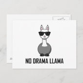 No Drama Llama Sonnenbrille Postkarte (Vorne/Hinten)