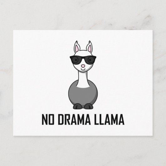 No Drama Llama Sonnenbrille Postkarte (Vorderseite)