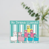 No Drama Llamas Postkarte (Stehend Vorderseite)