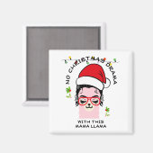 NO DRAMA MAMA LLAMA Weihnachten Magnet (Vorderseite/Rückseite)