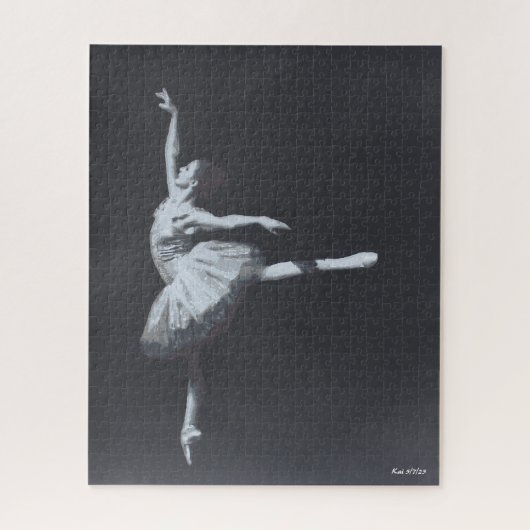 No Drama, Only Freedom, Black & White Ballerina Puzzle (Vertikal)