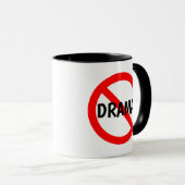 NO DRAMA-Zeichen in Rot, Weiß und Schwarz Tasse (VorderseiteRechts)
