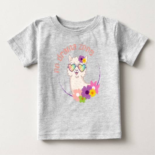 No Drama Zone Funny Llama Baby Girls' T - Shirt (Vorderseite)