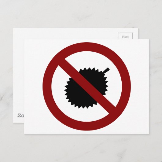 No Durian Postkarte (Vorne/Hinten)