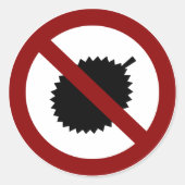 No Durian Runder Aufkleber (Vorderseite)