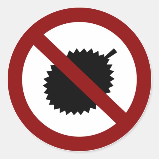 No Durian Runder Aufkleber (Vorderseite)