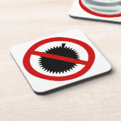 NO Durian Tropical Frucht ⚠ thailändischen Zeichen Getränkeuntersetzer (Linke Seite)