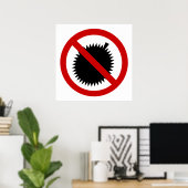 NO Durian Tropical Frucht ⚠ thailändischen Zeichen Poster (Heimbüro)
