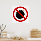 NO Durian Tropical Frucht ⚠ thailändischen Zeichen Poster (Küche)