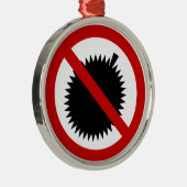 NO Durian Tropical Frucht ⚠ thailändischen Zeichen Silbernes Ornament (Rechts)