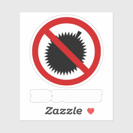 NO Durian Tropical Fruchtzeichen Aufkleber (Blatt)