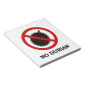 NO Durian Tropical Fruchtzeichen Notizblock (angewinkelt)