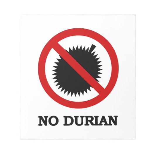 NO Durian Tropical Fruchtzeichen Notizblock (Vorderseite)