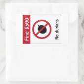 No Durians (2) Zeichen, Singapur Rechteckiger Aufkleber (Tasche)