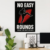 No Easy Rounds MMA Motivation Poster (Heimbüro)