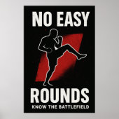 No Easy Rounds MMA Motivation Poster (Vorne)