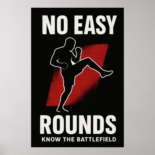 No Easy Rounds MMA Motivation Poster (Vorne)