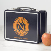 NO EGGS Allergie Alert & Name Metal Lunch Box (Beispiel)