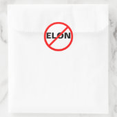 "NO ELON" RUNDER AUFKLEBER (Tasche)