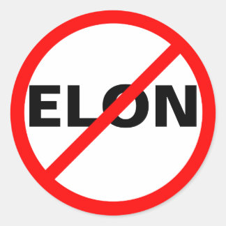 "NO ELON" RUNDER AUFKLEBER