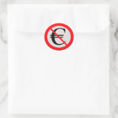 No Euro Runder Aufkleber (Tasche)