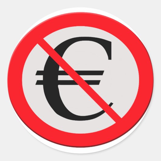 No Euro Runder Aufkleber (Vorderseite)