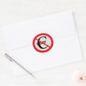 No Euro Runder Aufkleber (Umschlag)