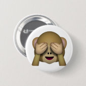 No Evil Monkey - Emoji Button (Vorne & Hinten)