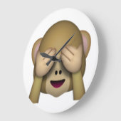 No Evil Monkey - Emoji Große Wanduhr (Winkel)