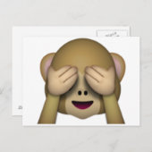 No Evil Monkey - Emoji Postkarte (Vorne/Hinten)