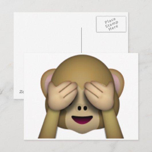 No Evil Monkey - Emoji Postkarte (Vorne/Hinten)