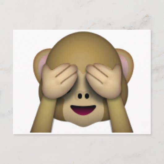 No Evil Monkey - Emoji Postkarte (Vorderseite)
