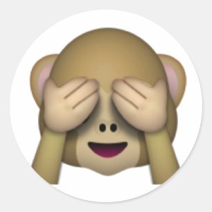 No Evil Monkey - Emoji Runder Aufkleber