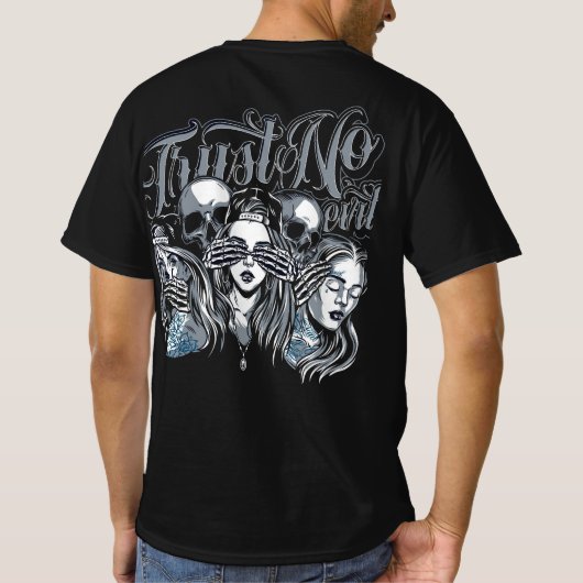 No Evil, Speak No Evil" Tattoo Flash T - Shirt (Rückseite)