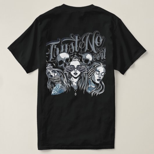 No Evil, Speak No Evil" Tattoo Flash T - Shirt (Design Rückseite)