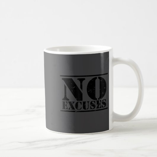 No Excuses Athlete Training Motivation Distressed Kaffeetasse (Rechts)