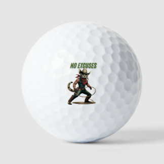 No Excuses Fitness Zitat – Fette Gym-Typografie Golfball