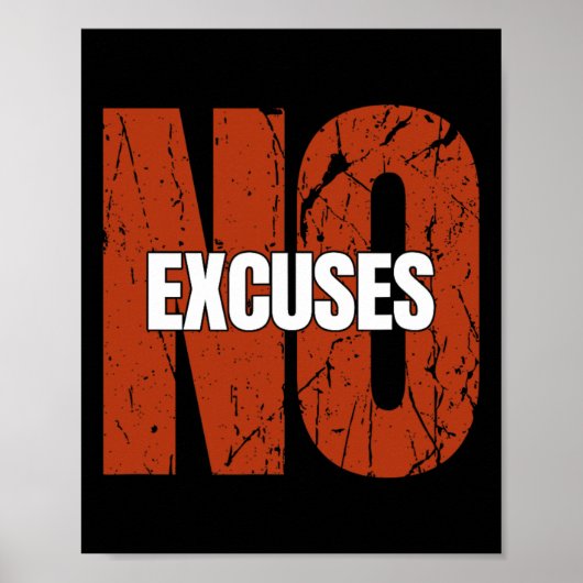 No Excuses Inspirational Saying Motivational Gym W Poster (Vorne)